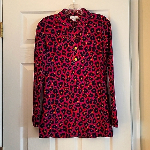 Jude Connally pink leopard print tunic, size small - Picture 1 of 3